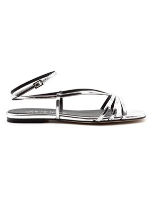 Silver metallic leather flat sandals JULIE DEE | ME601ARGENTO